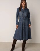 milas91 Blugi Rochie cu bumbac și cusături decorative Juni Albastră