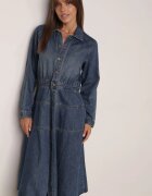 milas91 Blugi Rochie cu bumbac și cusături decorative Juni Albastră