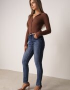 milas91 Blugi Slim Rurki Asortate cu Bumbac Modelator Push-Up Azraela Albaștri