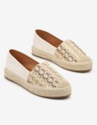 milas91 Espadrile Bej închis cu șnur împletit și model geometric Sdivira