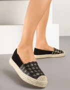 milas91 Espadrile Negre cu șnur împletit și model geometric Sdivira