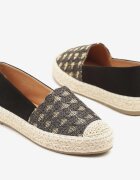 milas91 Espadrile Negre cu șnur împletit și model geometric Sdivira