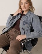 milas91 Geacă de blugi Albastră cu Croială Clasică Anlarra