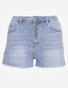milas91 Pantaloni scurți De blugi Albastre cu talie înaltă și nasturi decorativi Jeviana