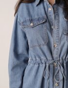 milas91 Rochie tip cămașă Albastră Din denim Cu volane și nasturi Dorinatta