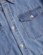 milas91 Rochie tip cămașă Albastră Din denim Cu volane și nasturi Dorinatta