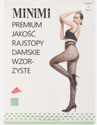 minimi Dresuri 40 DEN cu adaos de bumbac cu model inimioare Denitia Negri