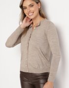 miss poem Cardigan Bej Cu nasturi cu nervuri Omeana