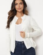miss poem Cardigan Bej deschis cu nasturi cu nervuri Omeana