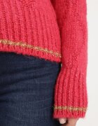 miss poem Cardigan Fucsia cu Nasturi Decorat cu Fir Metalic Alortia