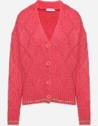 miss poem Cardigan Fucsia cu Nasturi Decorat cu Fir Metalic Alortia