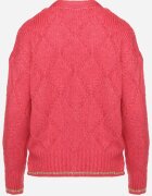 miss poem Cardigan Fucsia cu Nasturi Decorat cu Fir Metalic Alortia