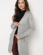 miss poem Cardigan Gri Deschis cu Buzunare laterale Sartella