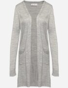 miss poem Cardigan Gri Deschis cu Buzunare laterale Sartella