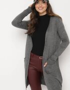 miss poem Cardigan Gri închis Fără închidere cu Buzunare laterale Sartella