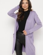 miss poem Cardigan Mov Deschis cu Buzunare Laterale Sartella