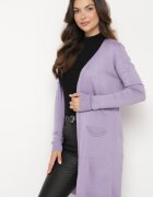miss poem Cardigan Mov Deschis cu Buzunare Laterale Sartella
