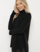 miss poem Maletă Negru Clasic cu Croi Asimetric și Spate Mai Lung Viattira