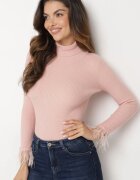 miss poem Maletă Roz deschis Reiată din Viscoză cu Mâneci Ornamente cu Pene Ittecia