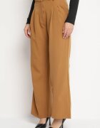 miss poem Pantaloni Maro de costum cu picior larg cu buzunare și găici la talie Lorttina
