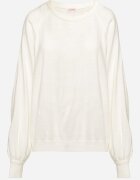 miss poem Pulover bej deschis croi oversized cu borduri largi Nittia