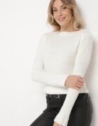 miss poem Pulover Bej deschis în Stil clasic cu Decolteu barcă Zinvirra