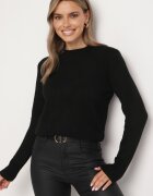 miss poem Pulover Negru cu Croială Clasică Vitilia
