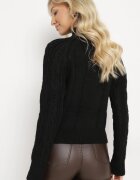 miss poem Pulover pe gât Negru cu Embosare Decorativă Tartavia