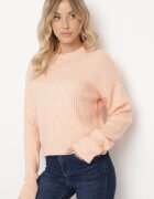 miss poem Pulover roz deschis cu croi tip cutie cu imprimeu striat Omelis