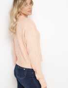 miss poem Pulover roz deschis cu croi tip cutie cu imprimeu striat Omelis