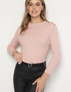 miss poem Pulover rozaliu deschis reiat cu viscoză și capse metalice Omeila