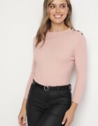 miss poem Pulover rozaliu deschis reiat cu viscoză și capse metalice Omeila