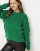 miss poem Pulover Verde închis Scurt cu Decupaj la Spate Torine