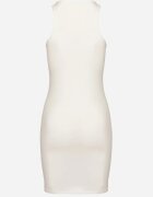 miss poem Rochie Albă Dopasată Fără Mâneci cu Decolteu Rotund Aswenta