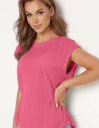miss poem Top Fucsia fără mâneci cu reglare în talie legat cu decupaj la spate Tiimadel
