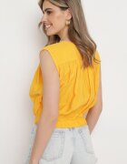 miss poem Top Portocaliu din Viscoză cu Decolteu Petrecut cu Fermoar Ascuns Lateral Birilla
