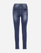 miss sister Blugi Bleumarin Skinny cu găuri decorate cu zirconii Neeron