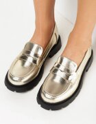  Mocasini Aurii Slip-on Cu Talpă Groasă Proserpina