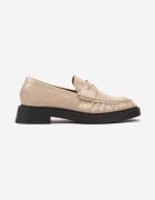  Mocasini Bej Lăcuiți cu Pliuri Decorative Neavelis