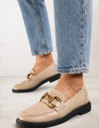  Mocasini Bej Plati cu Cataramă Decorativă Labina