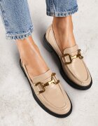  Mocasini Bej Plati cu Cataramă Decorativă Labina