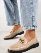  Mocasini Bej Plati cu Cataramă Metalică Evelithia
