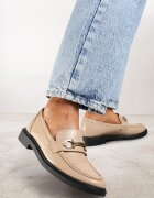 Mocasini Bej Plati cu Cataramă Metalică Evelithia