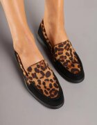  Mocasini cu imprimeu leopard cu cusături decorative Fonessae