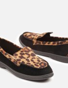  Mocasini cu imprimeu leopard cu cusături decorative Fonessae