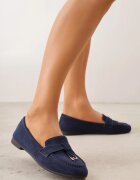  Mocasini cu ornamente metalice Cillora Bleumarin