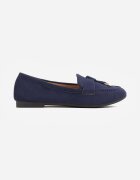  Mocasini cu ornamente metalice Cillora Bleumarin
