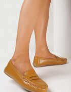  Mocasini Maro cu Talpă Plată cu Cusături Decorative Nireva