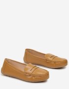  Mocasini Maro cu Talpă Plată cu Cusături Decorative Nireva