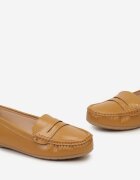  Mocasini Maro cu Talpă Plată cu Cusături Decorative Nireva